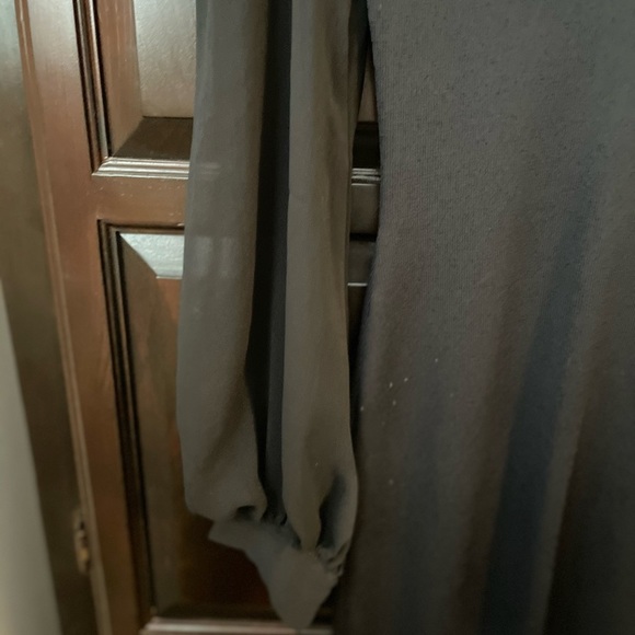 NWT Sachin & Babi Black And White Knit Dress Sheet Bishop Sleeve Small Silk - Picture 7 of 9